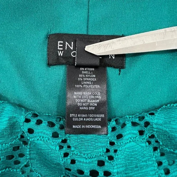 ENFOCUS Women's Dress 16W Sheath Lace Overlay Sleeveless Dress Jade Green 16W - Picture 5 of 8